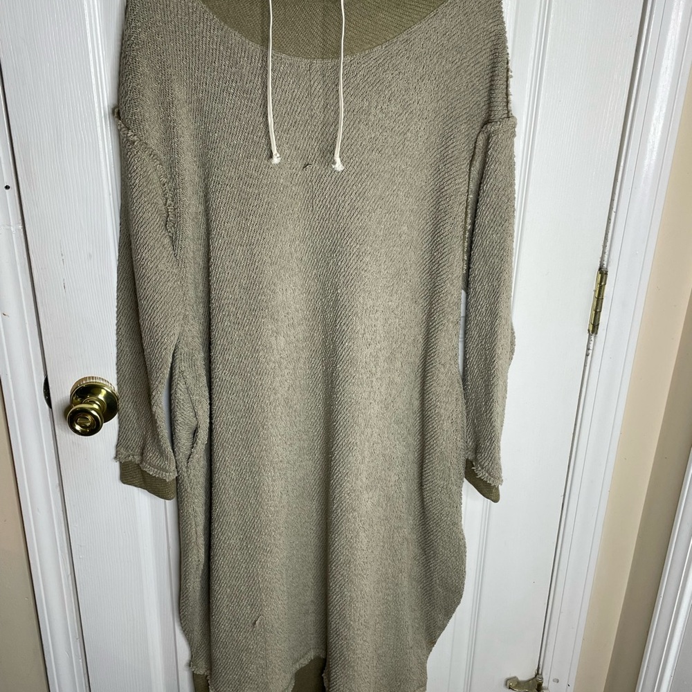 Free People Beach Aja Pullover Sweater Midi Dress Ground Coriander Sz Small - Picture 2 of 6